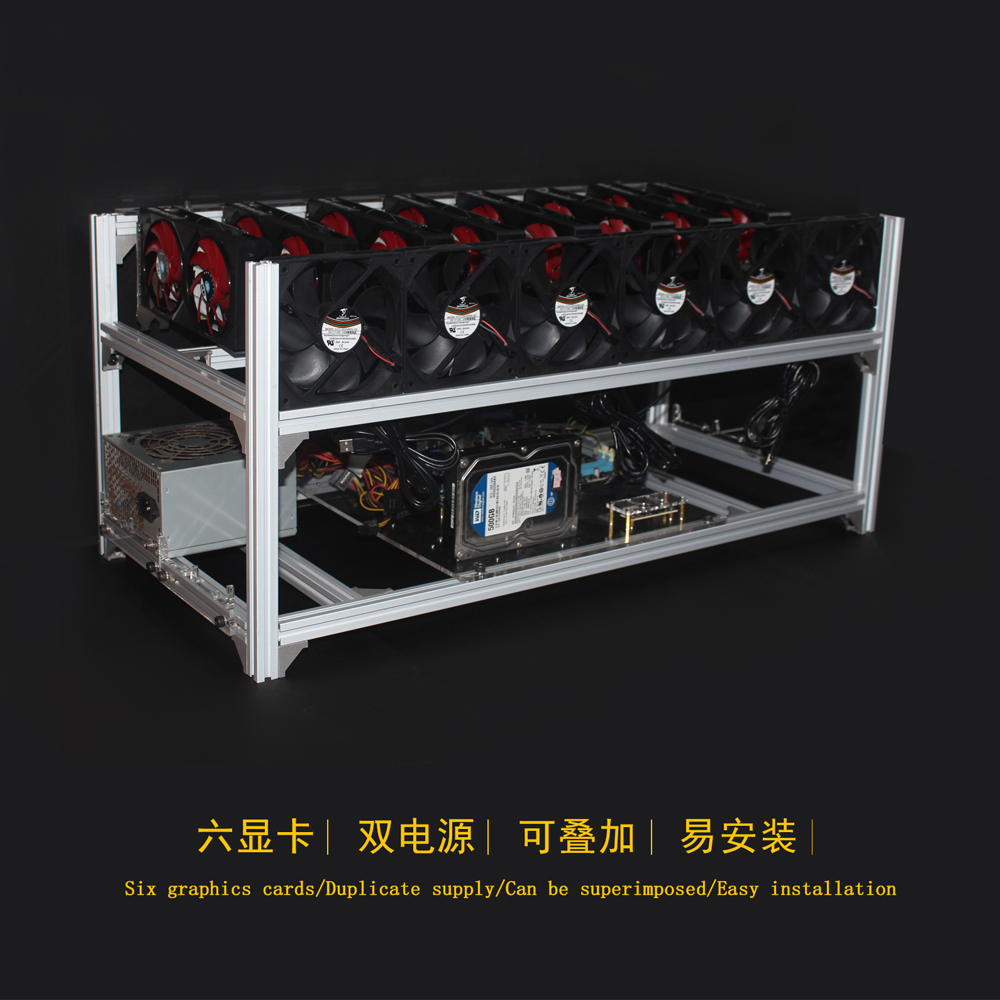 6 8 12 19 GPU Miner Mining Rig - огляд і ціна 12 Gpu Open Air Frame Case