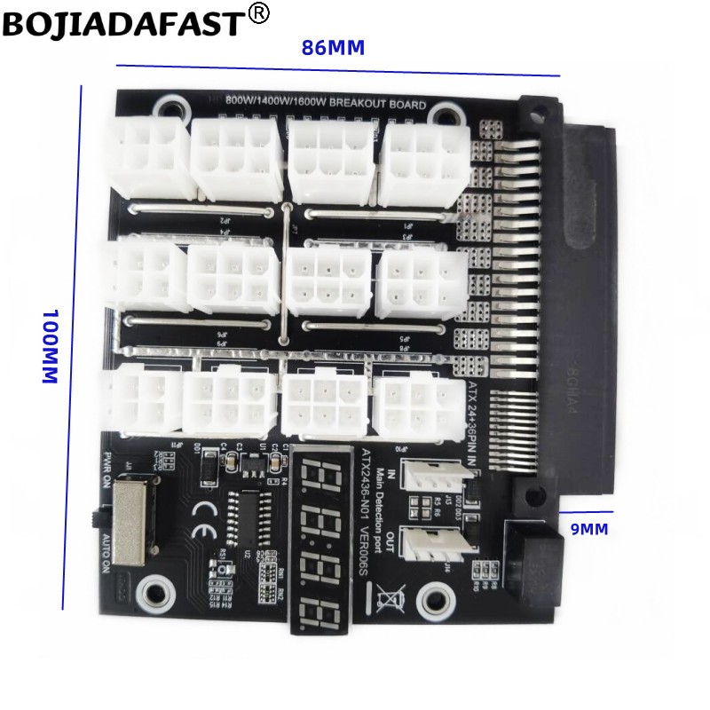 12 * PCI-E 6Pin Connector Brea - огляд і ціна 2400W Server Psu Breakout Board